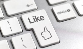 Social media 'Like' symbol on keyboard